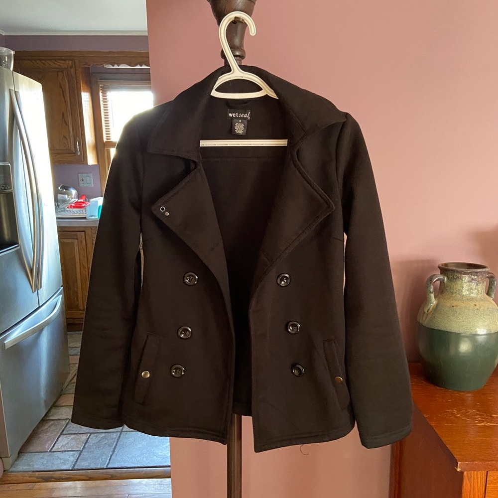 Wet Seal Black Short Pea Coat